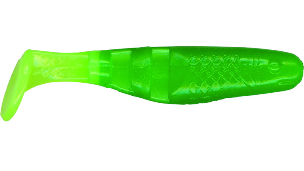 Slider Double Action Minnow Grub, 10, 1/8in, Grass Hopper Green/Chartreuse, SMF85