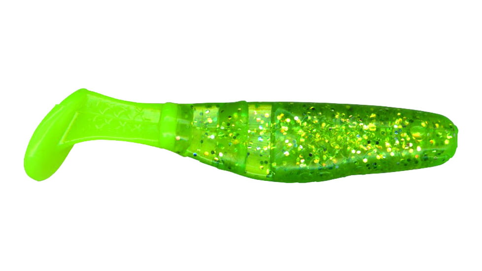 Slider Double Action Minnow Grub, 10, 1/8in, Lemonade Chartreuse, SMGF55