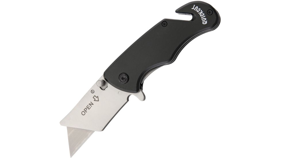 SlimCut QuickCut Utility Knife A/O Folding Knife,1in,Black,Composition Handle SLC2013