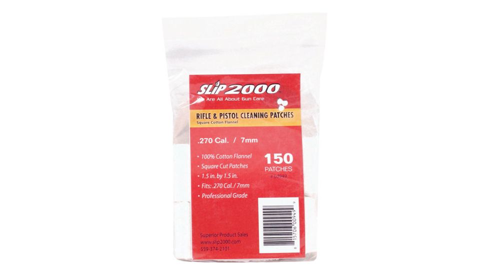 Slip 2000 Cleaning Patches 1.5'' Square .270/7mm 150-pack