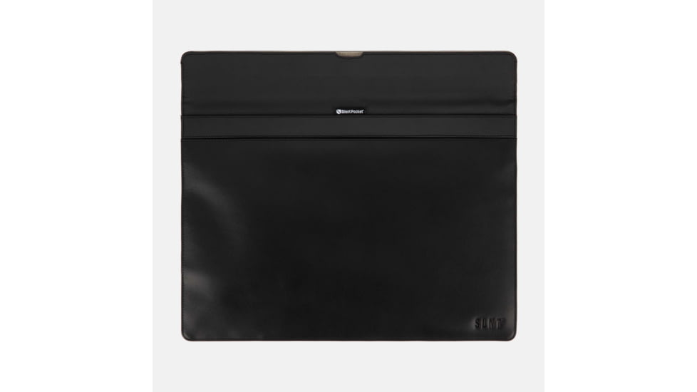 SLNT Faraday Laptop Sleeve, Black Leather, 13/14in, SPS-L13BL