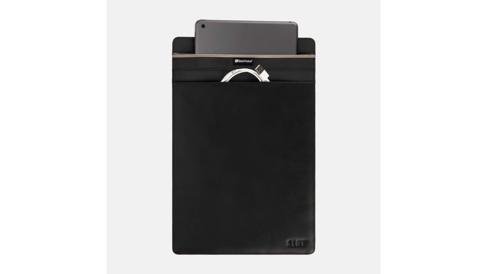 SLNT Faraday Phone Sleeve, Black Leather, Extra Large, SPS-XLBL