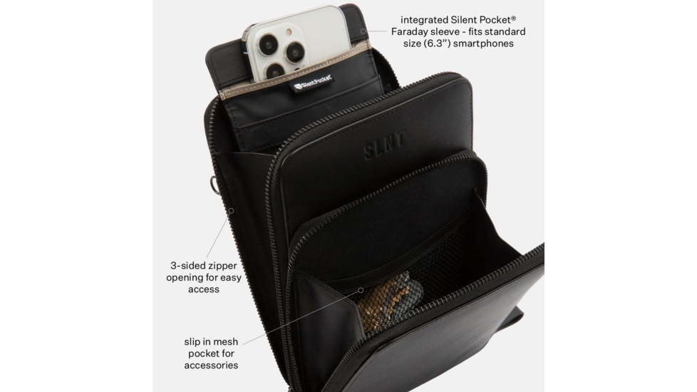 SLNT Lifestyle Faraday Sling Bag, Black, One Size, SPB-FLS-01