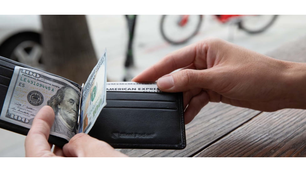 SLNT RFID Money Clip BiFold Wallet, Black, SPW-BFMCBL
