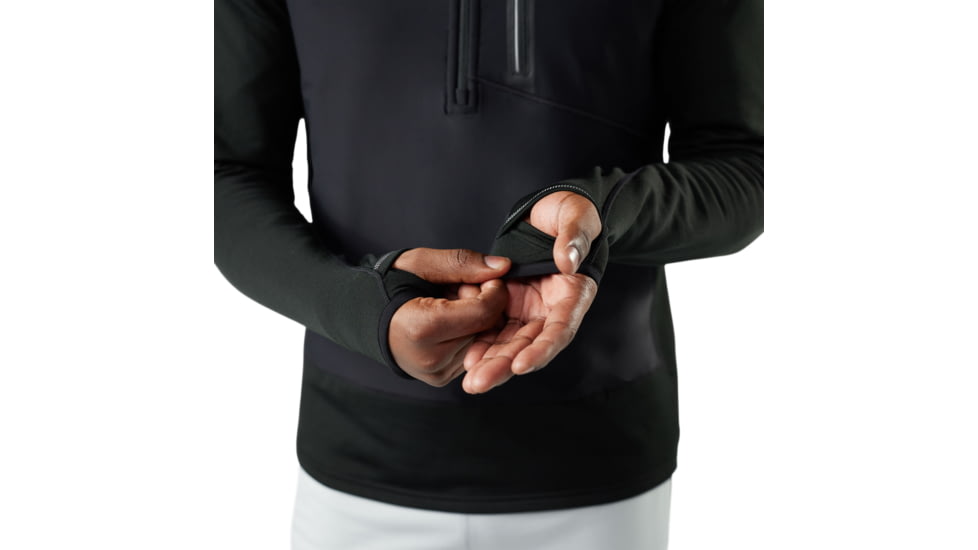 Smartwool Active Fleece Wind 1/2 Zip - Mens, Black, Medium, SW002665001100M000