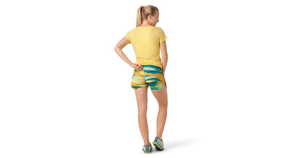 Smartwool Active Lined Short - Womens, Deep Lake Horizon Print, Extra Large, SW016604L561-XL