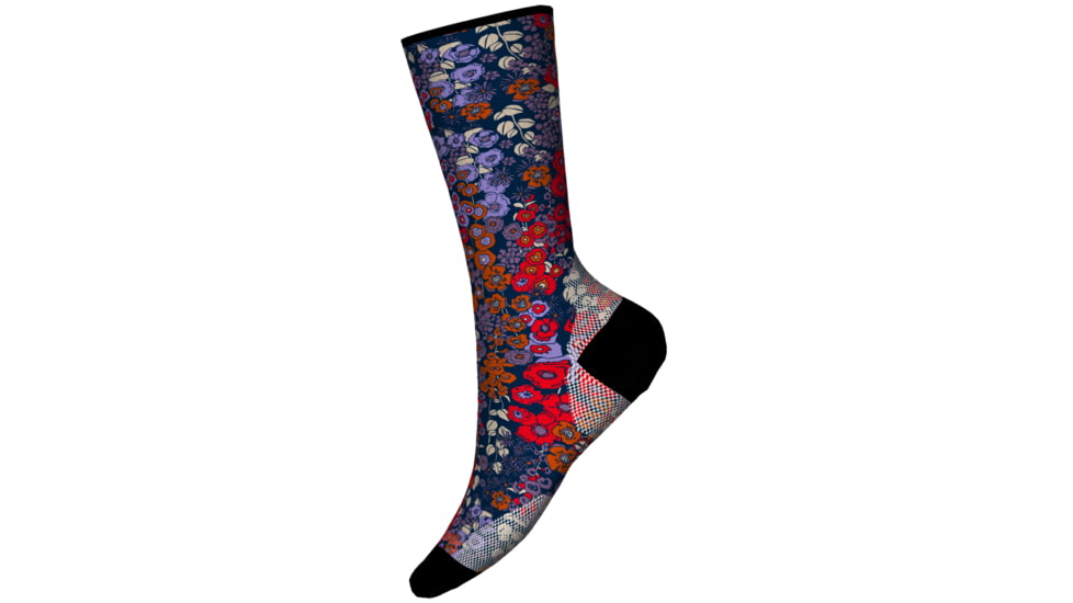 Smartwool Athletic Meadow Print Crew Socks, Navy, Extra Large, SW0019934101-(410) NAVY-XL
