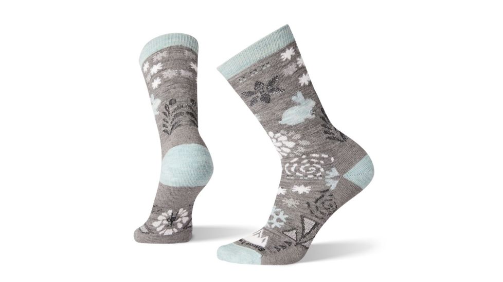 Smartwool Bunny Slope Crew Socks - Womens, Medium Gray, Small, SW003988052-S