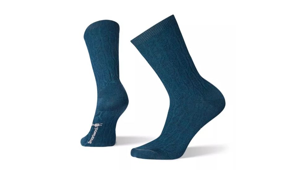 Smartwool Chain Link Cable Crew Socks - Womens, Marlin Blue, Large, SW003907B42-L