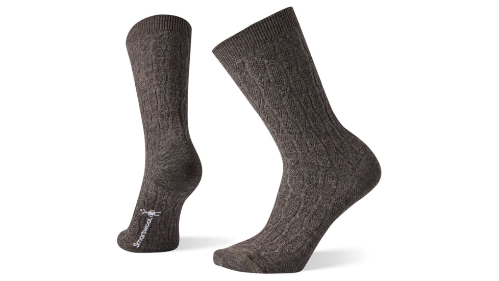 Smartwool Chain Link Cable Crew Socks - Womens, Taupe, Small, SW003907236-S