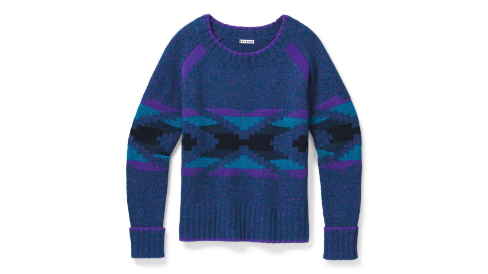 Smartwool CHUP Qoa Pullover Sweater - Womens, Desert Orchid/Alpine Blue Heather Marl, Medium, SW016345E78-M