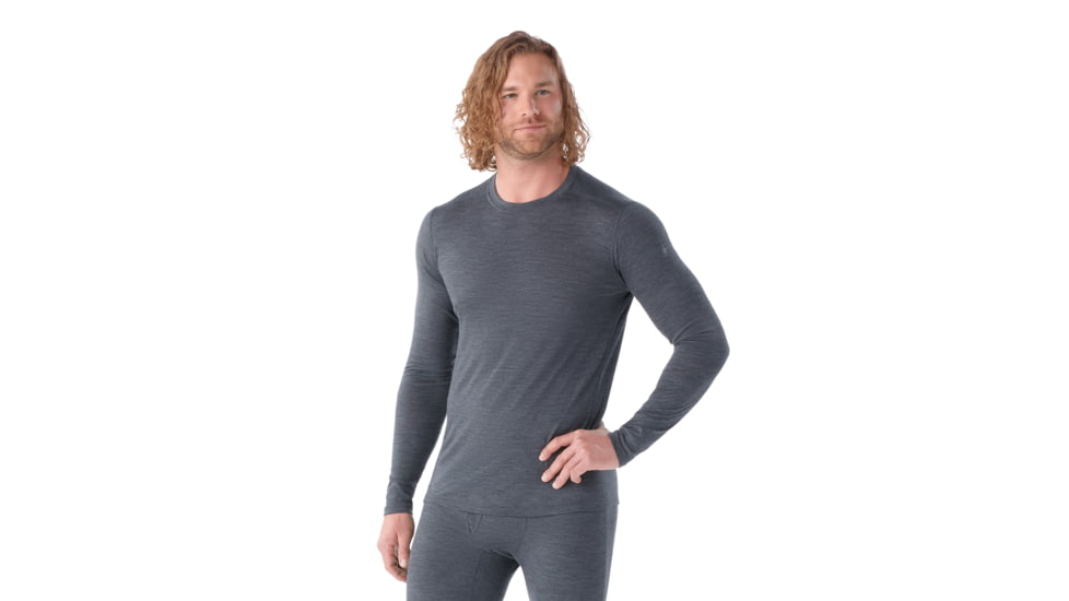 Smartwool Classic All-Season Merino Base Layer Long Sleeve - Mens, Iron Heather, 2XL, SW016952D361XXL000