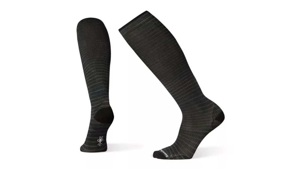 Smartwool Compression Cruisin Along Print OTC Socks - Mens, Black, Large, SW003993001-L