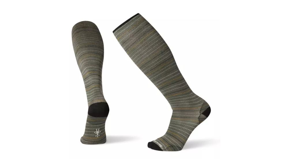 Smartwool Compression Cruisin Along Print OTC Socks - Mens, Taupe, Medium, SW003993236-M