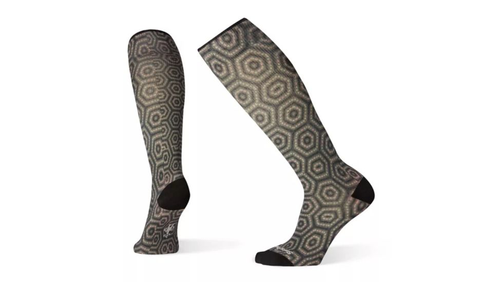 Smartwool Compression Hexa-Jet Print OTC Socks - Womens, Charcoal, Large, SW003991003-L