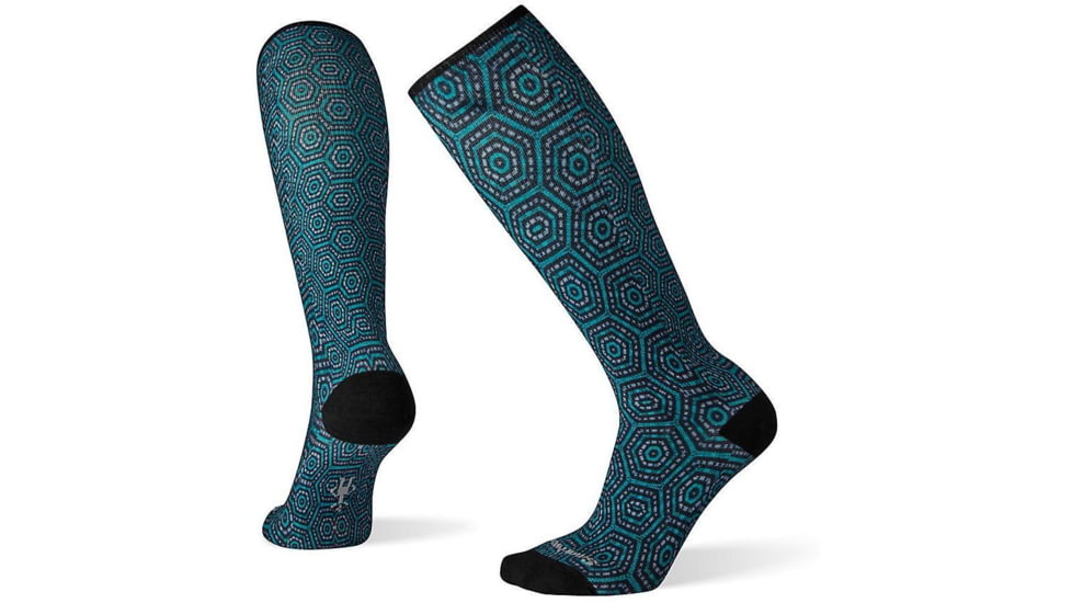 Smartwool Compression Hexa-Jet Print OTC Socks - Womens, Deep Navy, Large, SW003991092-L