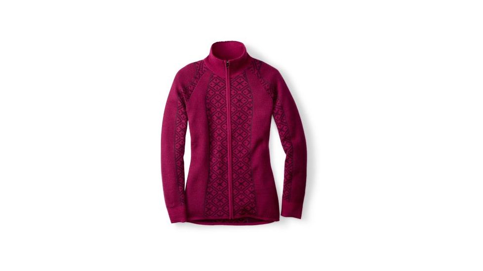 Smartwool Dacono Full Zip Sweater - Womens, Berry Heather, Extra Small, SW000103314XS
