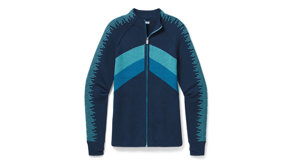 Smartwool Dacono Ski Full Zip Sweater - Womens, Alpine Blue Heather, Extra Large, SW016389B26-XL