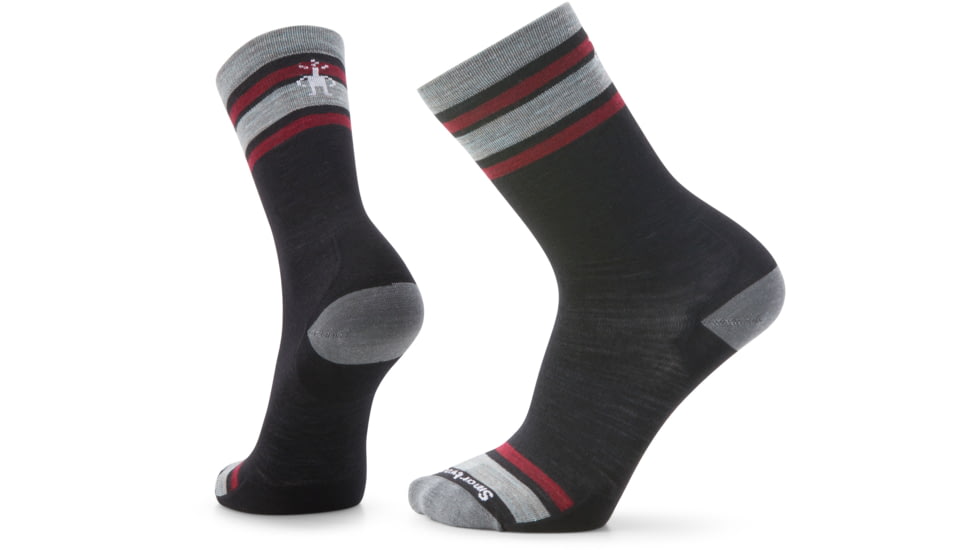 Smartwool Everyday Top Split Stripe Crew Socks - Mens, 001 Black, Medium, SW001946001M