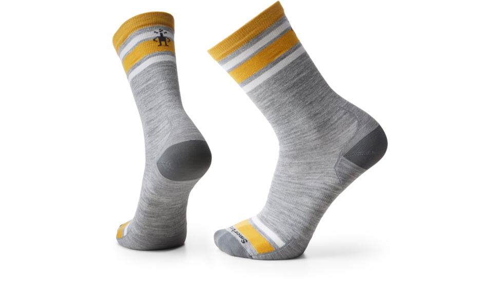 Smartwool Everyday Top Split Stripe Crew Socks - Mens, 039 Light Gray, Large, SW001946039L