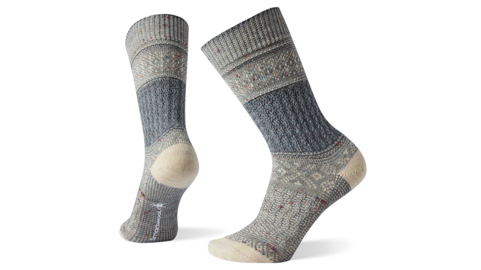 Smartwool Garter Stitch Texture Crew Socks - Womens, Lunar Gray, Large, SW003939E47-L