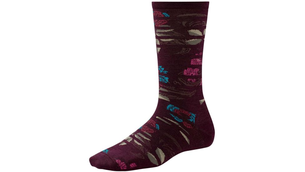 Gated Garden Light Crew Sock - Womens-Aubergine-Small