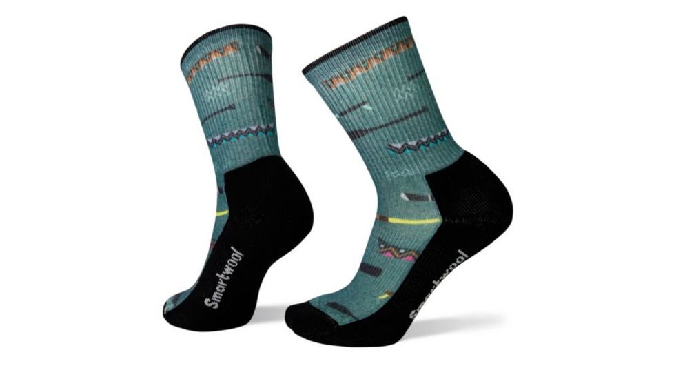 Smartwool Hike Light Canoe Print Crew - Women's, Mediterranean Green, Large, SW001424A19-L