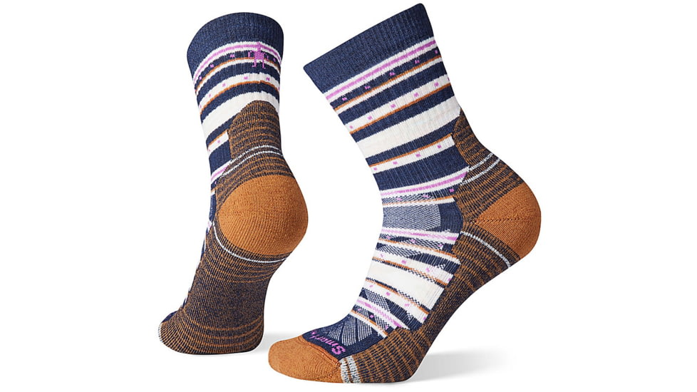 Smartwool Hike Light Cushion Stitch Stripe Mid Crew Socks - Womens, Deep Navy, Small, SW0015770921-S