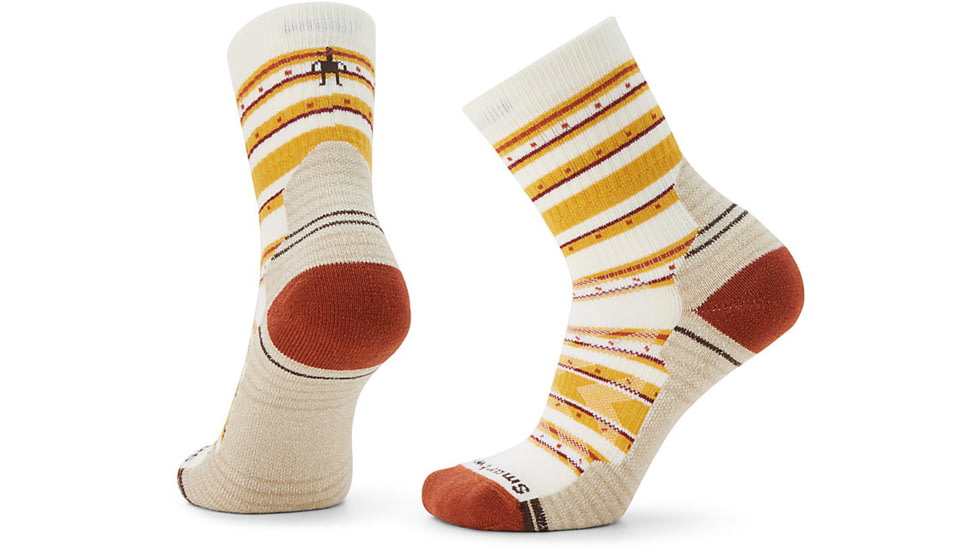 Smartwool Hike Light Cushion Stitch Stripe Mid Crew Socks - Womens, Natural, Small, SW0015771001-S