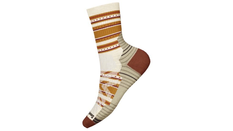 Smartwool Hike Light Cushion Stitch Stripe Mid Crew Socks - Womens, Natural, Medium, SW0015771001-M