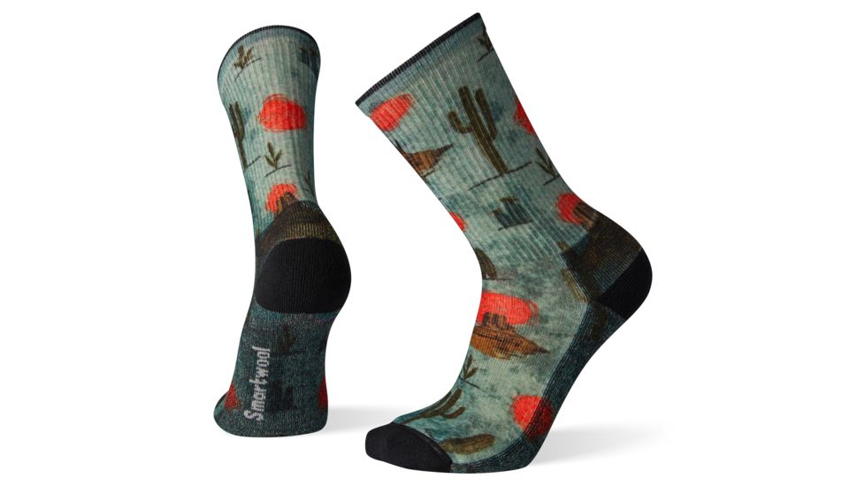 Smartwool Hike Light Desert Solitaire Print Crew Socks - Mens, Frosty Green, Medium, SW001248B72-M