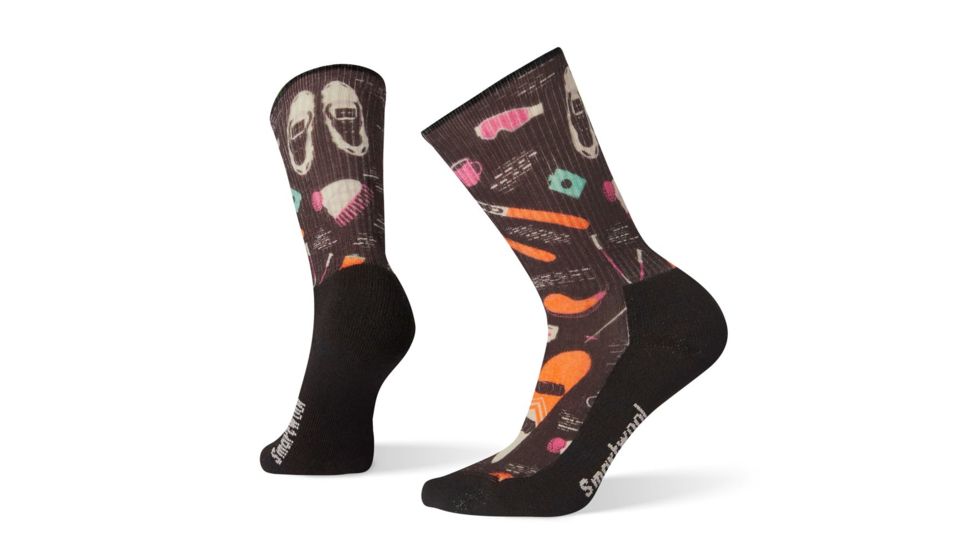 Smartwool Hike Light Hut Trip Print Crew Socks - Womens, Black, Small, SW001186001-S