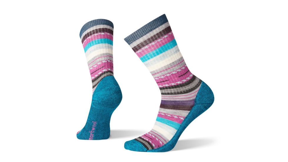 Smartwool Hike Light Margarita Crew Socks - Womens, Deep Marlin, Large, SW001396C51-L