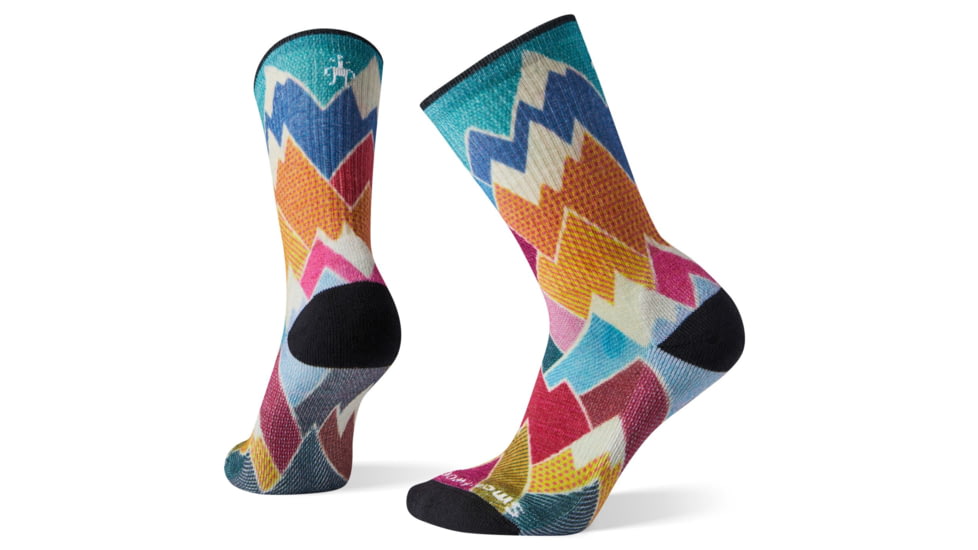 Smartwool Hike Light Mountain Print Crew Socks - Womens, Multi Color, Small, SW001297150-S