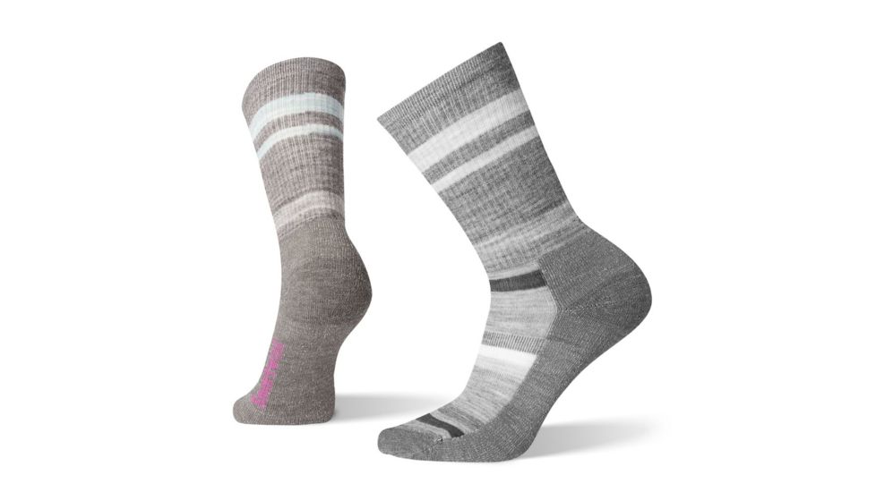 Smartwool Hike Striped Light Crew Socks - Womens, Medium Gray, Small, SW001395052-S