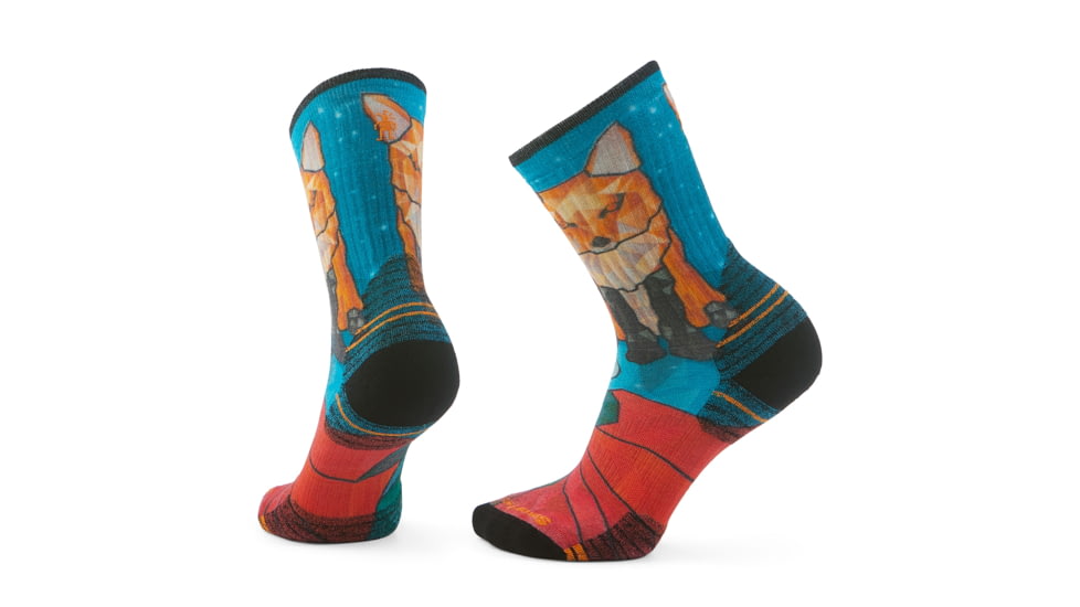 Smartwool Hike Targeted Cushion Geo Fox Print Crew Socks - Womens, Capri, Small, SW002687810100S000