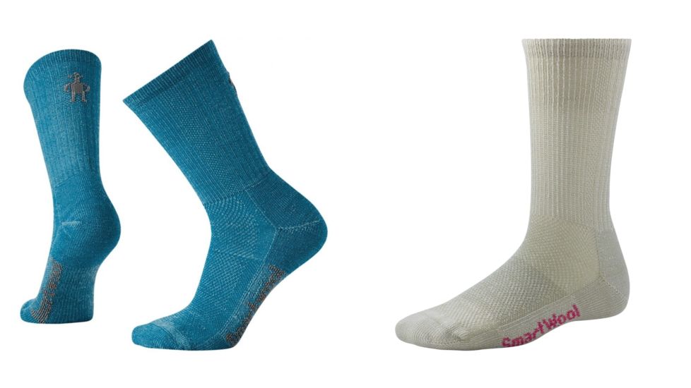Smartwool Hike Ultra Light Crew Socks - Women's, Glacial Blue, Oatmeal