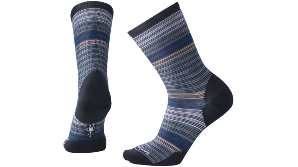 Smartwool Horizon Strip Crew Socks - Womens, Deep Navy Heather, Large, SW006753108
