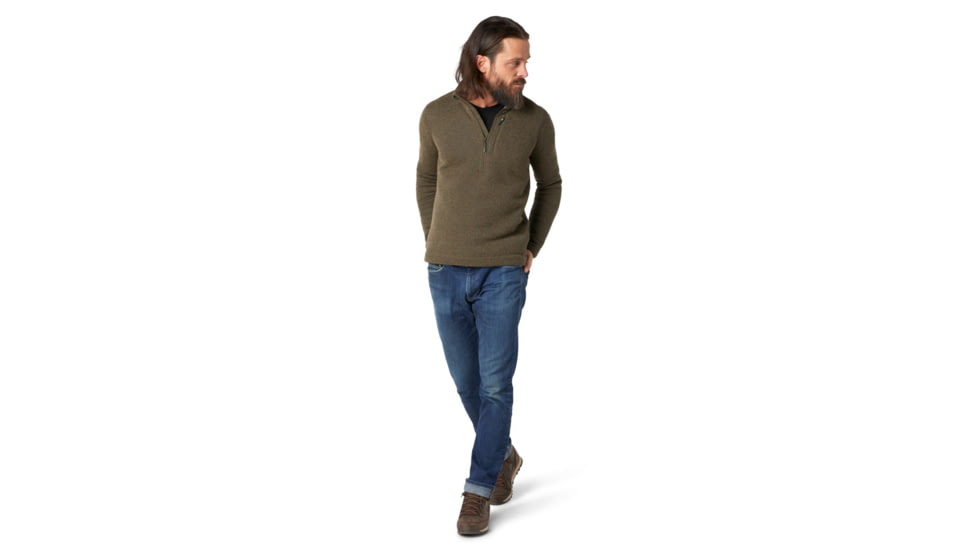 Smartwool Hudson Trail Fleece Half Zip Sweater - Mens, Military Olive, Small, SW016216D11-S