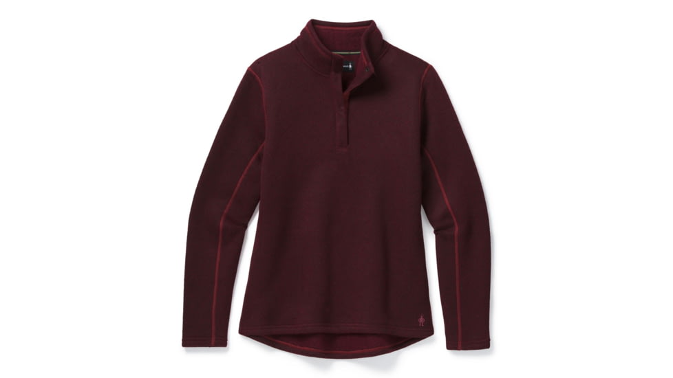 Smartwool Hudson Trail Snap Pullover Fleece Sweater - Womens, Ruby, Medium, SW016344F42-M
