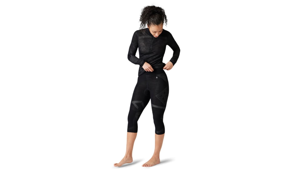 Smartwool Intraknit Merino 200 3/4 Bottom - Womens, Black/White, Small, SW016263960S