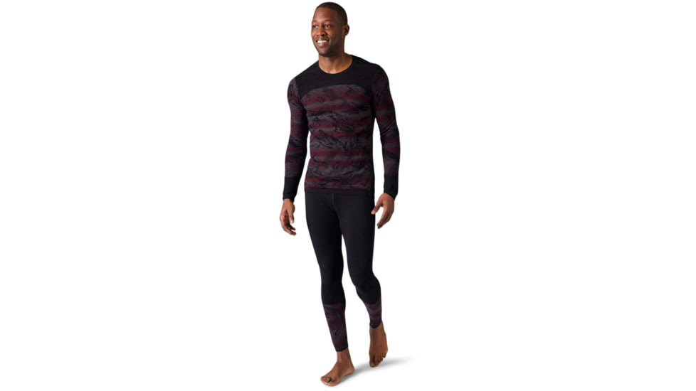 Smartwool Intraknit Merino 200 Pattern Crew - Mens, Black Mountain Stripe, Large, SW016407G39L