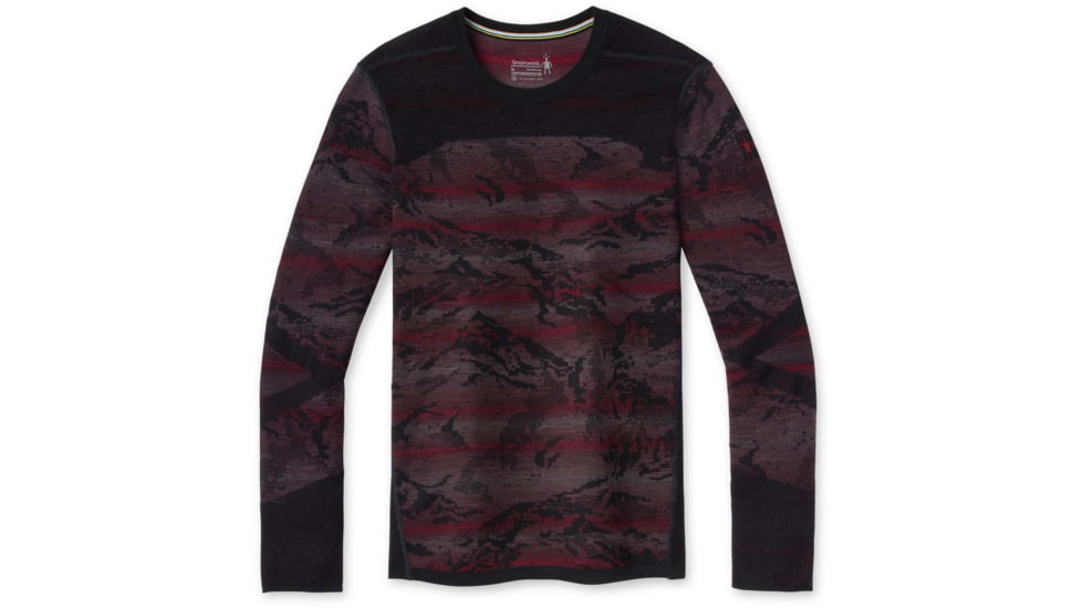 Smartwool Intraknit Merino 200 Pattern Crew - Mens, Black Mountain Stripe, Large, SW016407G39L