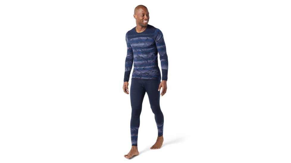 Smartwool Intraknit Merino 200 Pattern Crew - Mens, Deep Navy Mountain Stripe, Small, SW016407F26-S