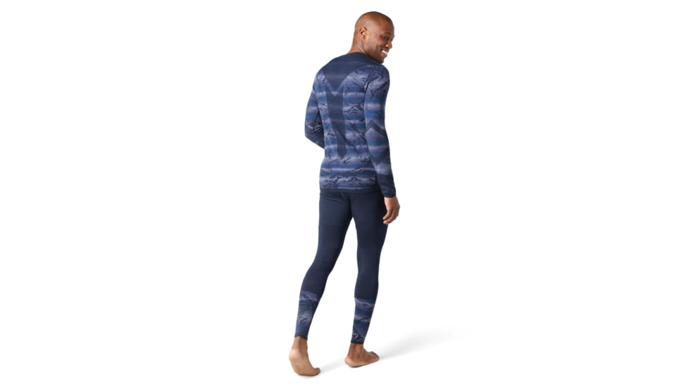 Smartwool Intraknit Merino 200 Pattern Crew - Mens, Deep Navy Mountain Stripe, Small, SW016407F26-S