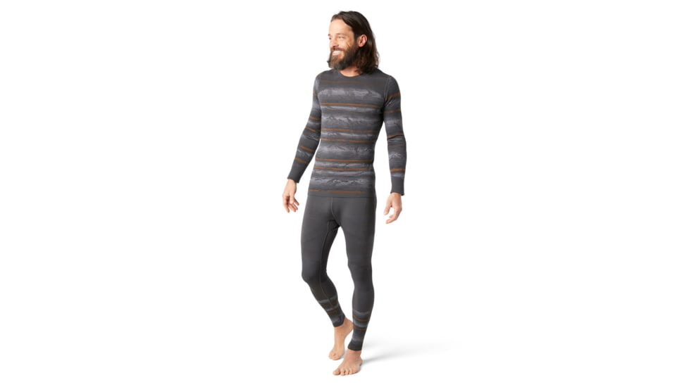 Smartwool Intraknit Merino 200 Pattern Crew - Mens, Forged Iron Mountain Stripe, 2XL, SW016407F25-XXL