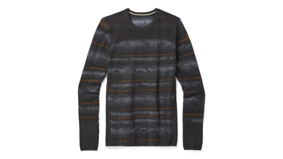Smartwool Intraknit Merino 200 Pattern Crew - Mens, Forged Iron Mountain Stripe, 2XL, SW016407F25-XXL
