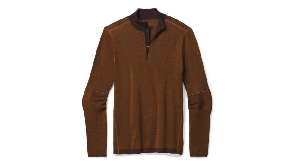 Smartwool Intraknit Merino 250 Thermal 1/4 Zip - Mens, Woodsmoke/Monument Orange, Small, SW016144F52-S