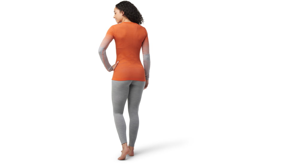 Smartwool Intraknit Thermal Merino Base Layer Pattern Crew - Womens, J31 Orange Rust Heather, Medium, SW016412J31M