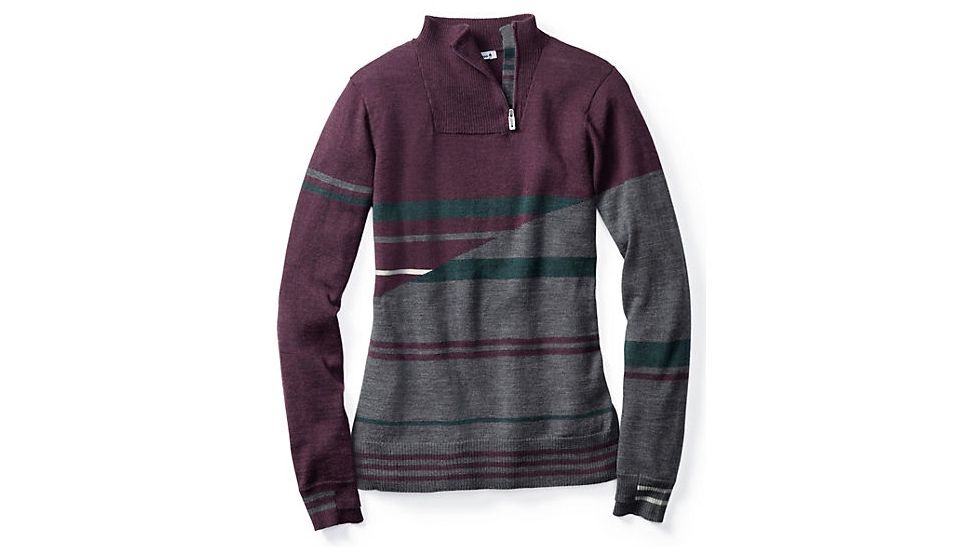 Smartwool Isto Sport Stripe Sweater, Bordeaux H, Small, SW010203587S